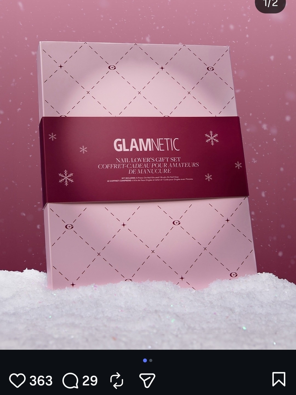 GLAMNETIC Nail Lover's Gift Set From 2024. Includes 6 Sets Of Nails And Glue New